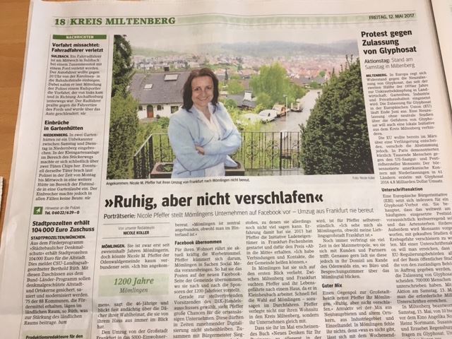 Mömlingen: "Ruhig, aber nicht verschlafen!" ein Gespräch mit Nicole M. Pfeffer - Mainecho 12.05.2017